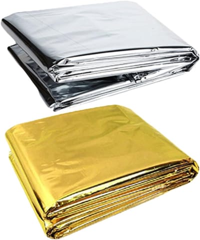 Nood Dekens - Isolerende Dekens - Buiten Overleven - Lichtgewicht Draagbaar - 210x140cm - Zilver Goud