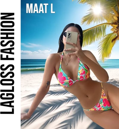 LaGloss® 2-Delige Bikini Set – Bloemenprint Neon Kleuren – Sexy & Trendy Badmode – Maat L