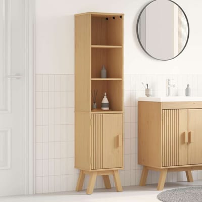 vidaXL - Badkamerkast - Olden - Bruin - 35 - x - 30 - x - 159 - cm - Massief - grenenhout