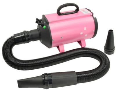 Waterblazer Doubleblaster - Met Geluidsdemper - Roze - 2200 Watt - Hondenföhn Trimsalon - Voor Hond & Puppy - Met 2 spuitmonden