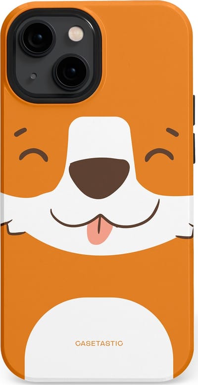 Casetastic hoesje geschikt voor Apple iPhone 13 mini - MagSafe - Dubbellaagse bescherming - Knuffelkopjes vos - Fashion Case - Oranje Wit