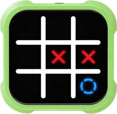 FoxieGo Boter Kaas en Eieren Spel 3-in-1 – Tic Tac Toe – Whack A Mole – Geheugenspel – Elektronisch Spel met Licht & Geluid – Inclusief Opbergtasje – Reisspel voor Kinderen – Educatief Speelgoed – 6+ - Groen