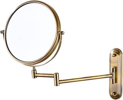 Wandspiegel - Make-up spiegel - Badkamer gebruik - 3x vergroting - 20 cm - Goud