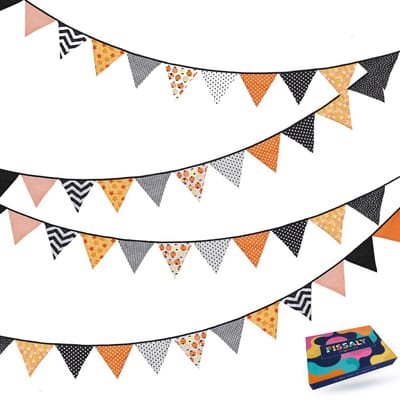 Fissaly Verjaardag Stoffen Vlaggetjes Slinger – Decoratie – Happy Birthday - Luxe feest versiering voor je verjaardagsfeest – Rood, Geel, Blauw, Groen, Paars & Oranje - Koningsdag