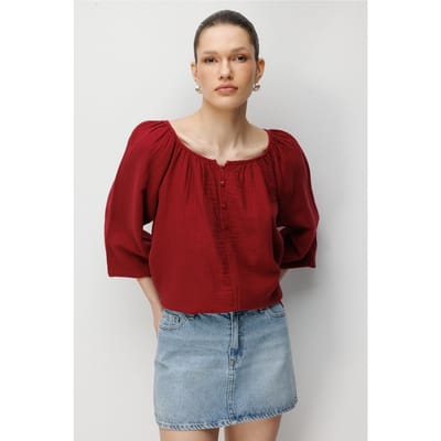 Geknoopte Mousseline Blouse