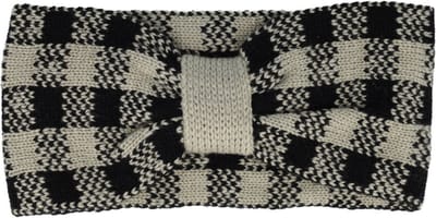 Haarsoires Haarband Knoop 11cm – Ruitprint – Gebreide Stof – Grijs Zwart