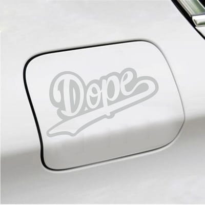 Bumpersticker - Dope - 10 X 18 - Licht Grijs