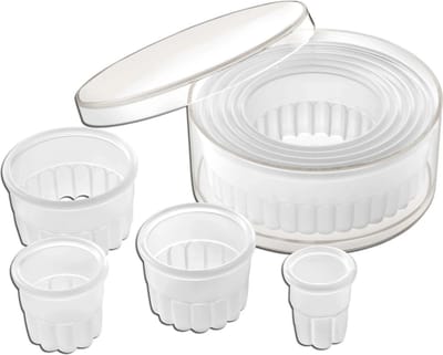 Déglon Set van 9 ronde kartelsnijders – polyamide – hittebestendig tot 220°C – ideaal voor bakken en serveren