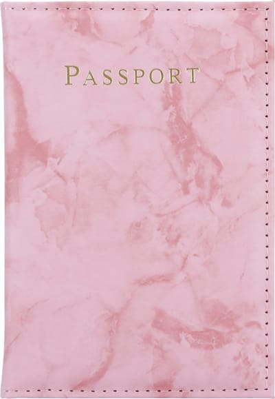 Cadorabo Paspoort- en kaarthoesje van kunstleer in Marmer Roze - 2-delige tassenset geschikt voor één paspoort en één kaart elk in trendy design