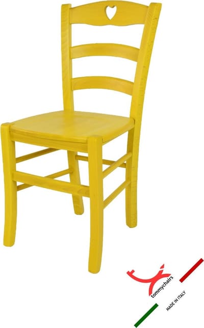 Tommychairs Cuore - Eetkamerstoel - 1 Stuk - Geel - Hout