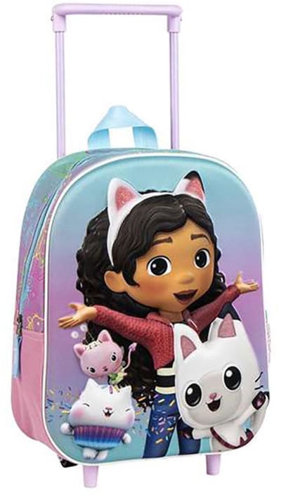3D-schoolrugzak met Wielen Gabby's Dollhouse Roze 25,0 x 31,0 x 10,0 cm