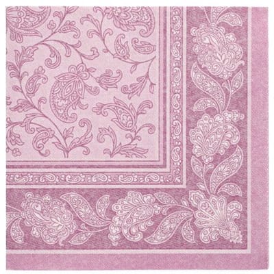 8x 20 Servetten ROYAL Collection 1/4 vouw 40 cm x 40 cm paars Ornaments