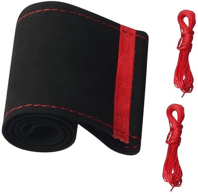 Dailygoods- Stuurhoes Ademend - Antislip Leer - Universele Maat 38 cm - Slijtvast - Eenvoudig te Installeren - Milieuvriendelijk Materiaal - Stuurwielhoes