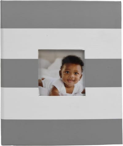 Grijs gestreept fotoalbum voor 208 foto's, 4"x 6"