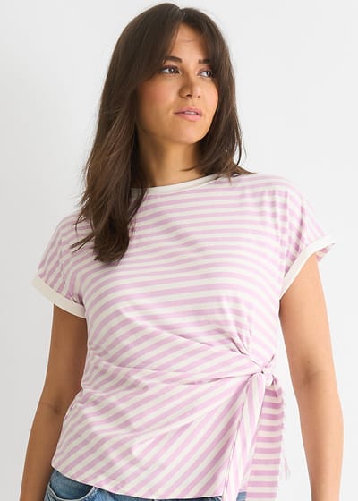 Lila gestreepte top