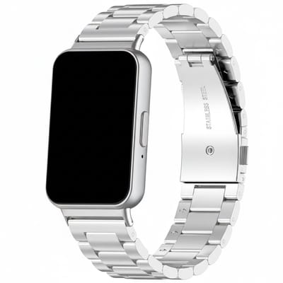 Stalen bandje - geschikt voor Samsung Galaxy Fit 3 - rvs met vlindersluiting - zilver