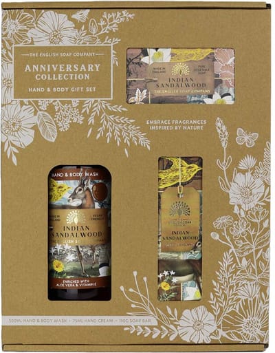 English soap hand & body giftset Indian Sandalwood