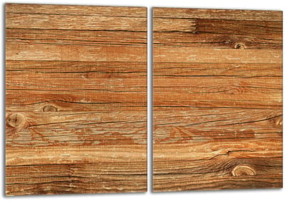 TMK ArtDeko - Serie 2x40 - Glazen Beschermplaat - 40x52cm - Hout Motief