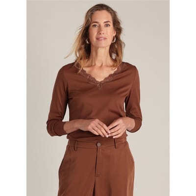 YEST Diliana Tops - Copper Brown - maat 34