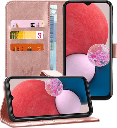 Hoesje geschikt voor Samsung Galaxy A13 4G - Book Case Kunstleer Wallet Cover Portemonnee Pasjeshouder Hoes Roségoud