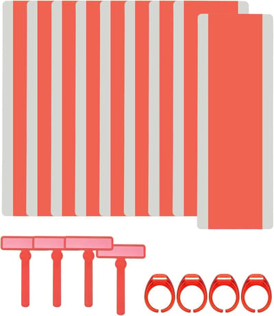 Leeshulpen Set - Gekleurde Strips - Verbeteren Lezen - Met Vingerring - Verschillende Maten - Rood