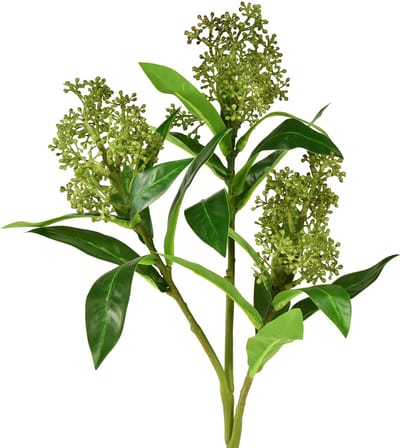 Kunstmatige groene Skimmia japonica bloemen, 45 cm, 2 stuks, 2 Stück