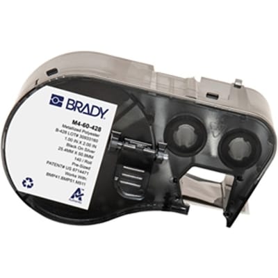 Brady M4-60-428 gemetalliseerde polyester labels zwart op lichtgrijs | 25,4 mm x 50,8 mm (origineel)
