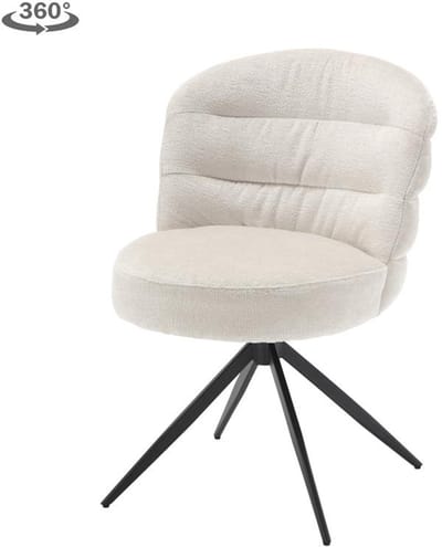 Tower Living Eetkamerstoel Carro - Wit Stof - 70x59x88cm