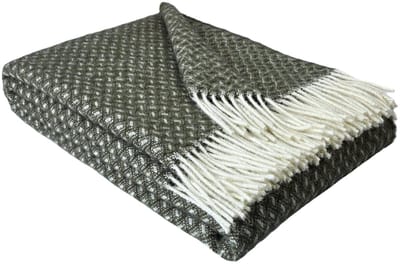WOOOL Plaid - NORD (Mosgroen) - 140x200cm - 100% Wol - 350gm/2