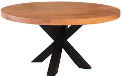 Salontafel rond bruin mangohout 90cm Jesse side table industrieel bijzettafel mango hout duurzaam