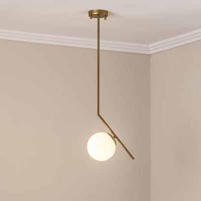 Opviq Hanglamp Dolunay, 25 cm lang, goudkleurig, glas, E27