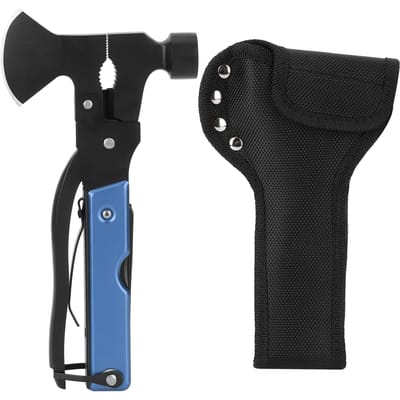 15In1 Bijl Hamer Multifunctioneel Kamperen Overleving Schroevendraaiers Tang Flesopener(Zwart ) blauw