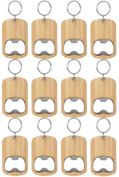 Dailygoods- Flesopener Sleutelhanger - Handmatige Bierflesopener - Kurkentrekker - Cadeau voor Bierliefhebbers - Robuust Metaal - Set van 12 - Bieropener