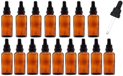 50x Pipetflesjes 50ml - Glazen Flesje met Pipet - Lege 50 ml Pipetflesjes met Garantiesluiting