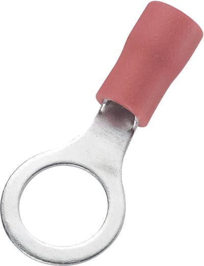 TRU COMPONENTS 746762 Ringkabelschoen Dwarsdoorsnede (max.): 1.50 mm² Schachtdiameter: 8.4 mm Deels geïsoleerd Rood 100