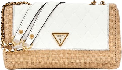 GUESS Schoudertas Delfa Convertible Xbody Flap Natural / White Veelkleurig