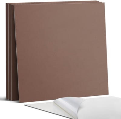Coloray Wandpanelen Zelfklevend - Kleur bruin Zelfklevende Wandpanelen - 50 cm x 50 cm - Bruin Wandpaneel PVC - 5 stuks - Eénkleurige Wandpanelen Zelfklevend - Wandbord Keuken - Wandpaneel Badkamer
