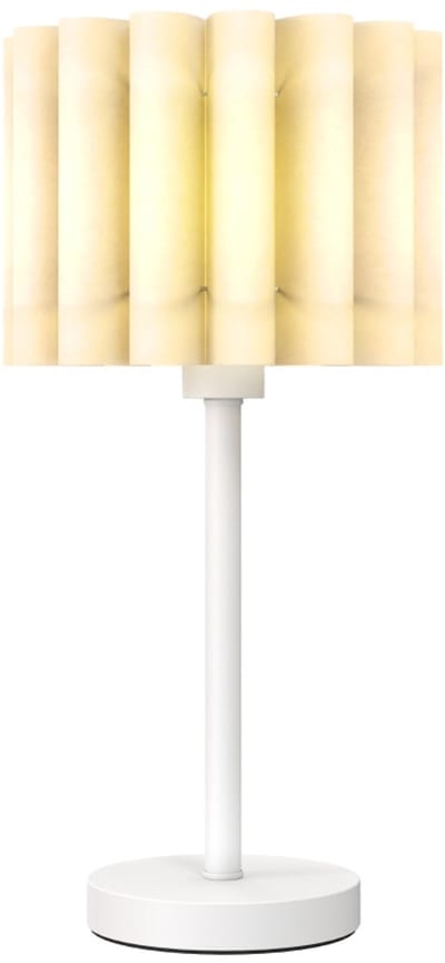 Lampenkap tafellamp - Bureaulamp - Golfvormige lampenkap tafellamp - Lamp niet inbegrepen - 25x25x48,5cm - Drukknopschakelaar - Geschikt voor woonkamer, speelkamer en andere plaatsen - Geschikt voor halogeenlampen en LED-lampen - Wit