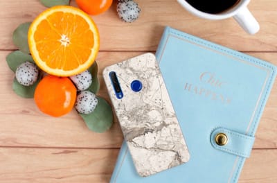 Honor 20 Lite TPU Siliconen Hoesje Marmer Beige