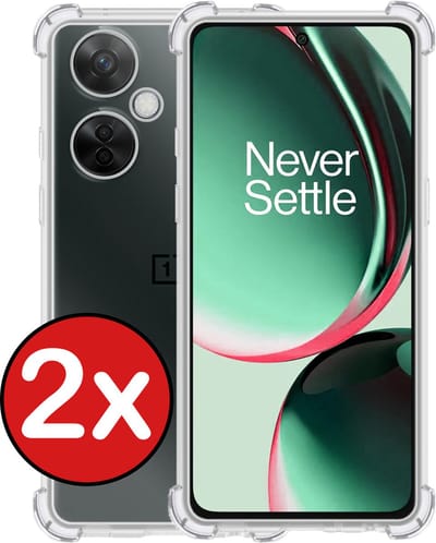 Hoesje - 2 Stuks - Geschikt voor OnePlus Nord CE 3 Lite - Sterk & Shockproof - Back Cover - Siliconen Case - Telefoon Hoes Shock Proof - Telefoonhoes - Transparant