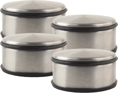 NORDIX Premium Deurstopper - Deurstoppers voor Binnen - Deurstop - Deurbuffer - Set van 4 Stuks - 11x6cm - RVS - ACERO