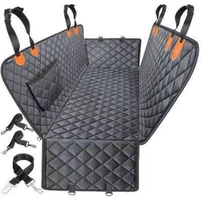 Harde Bodem Hond Auto Stoelhoes Waterdichte Hond Auto Stoelhoezen met Gaasraam, Krasbestendig Antislip Hond Auto Hangmat gray