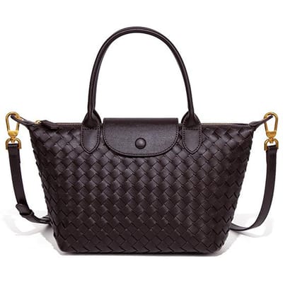 Trendy Handgeweven Longxiang Tas, Casual en Veelzijdige Handtas voor Dames, Retro en Niche Enkelzijdige Crossbody Knödel Tas gray