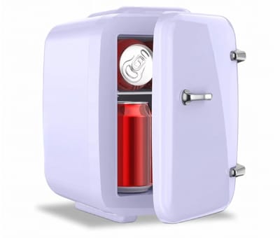 BIXc®- Mini koelkast, 4 liter, dranken, 220 V AC/12 V DC, koeling en verwarming, kleine koelkast, slaapkamer, kantoor, slaapzaal, auto, vrachtwagen, camping.