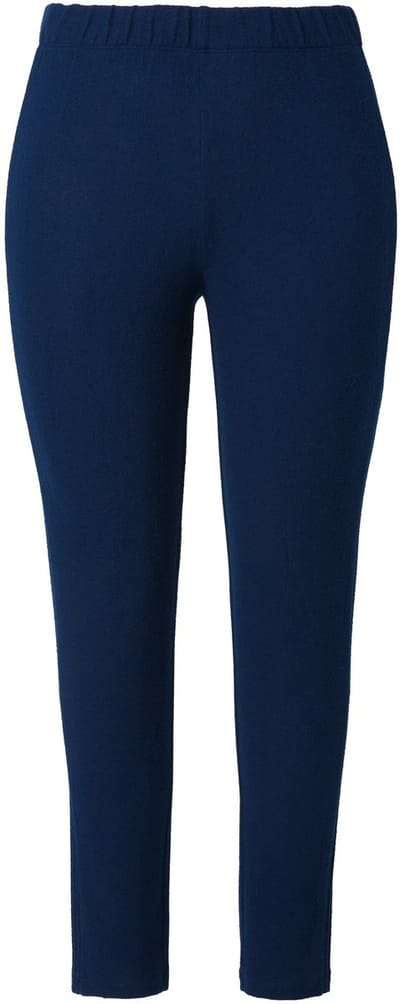 Ulla Popken - Dames - loungewear legging strepen opzij elastische band - Nachtblauw - Maat 42+