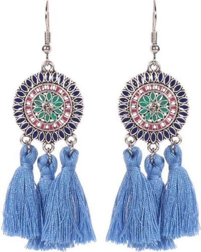 Fako Bijoux® - Oorbellen - Bohemia - Kwastjes - Blauw