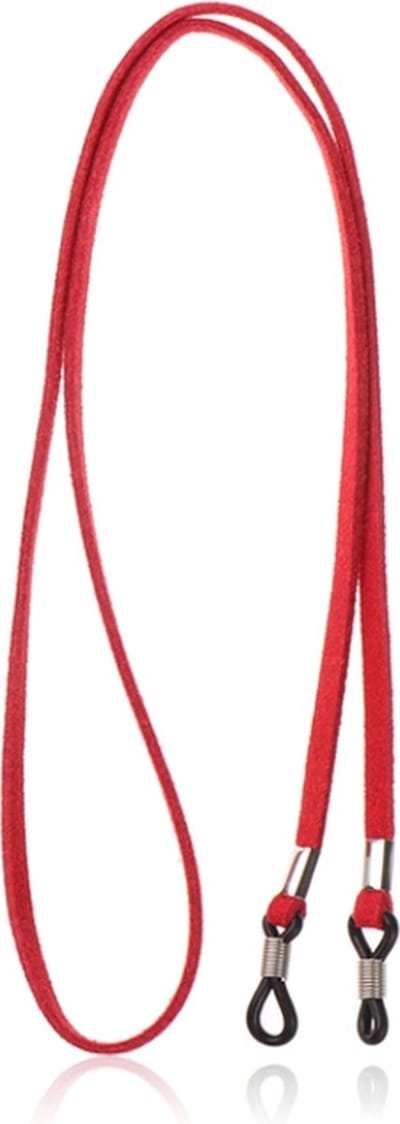 LGT Jewels Rood Elastisch PU Leren Koord voor Zonnebril of Leesbril