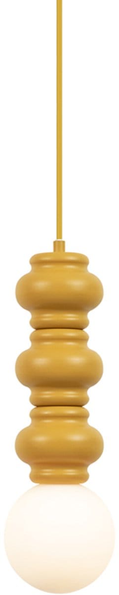 QAZQA fedde - Retro Hanglamp - 1 lichts - Ø 12 cm - Geel - Woonkamer | Slaapkamer | Keuken