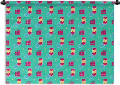 Wandkleed - Wanddoek - Sokken - Cadeau - Patroon - 120x90 cm - Wandtapijt