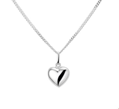 Zilveren Collier hanger hart 1 1020407